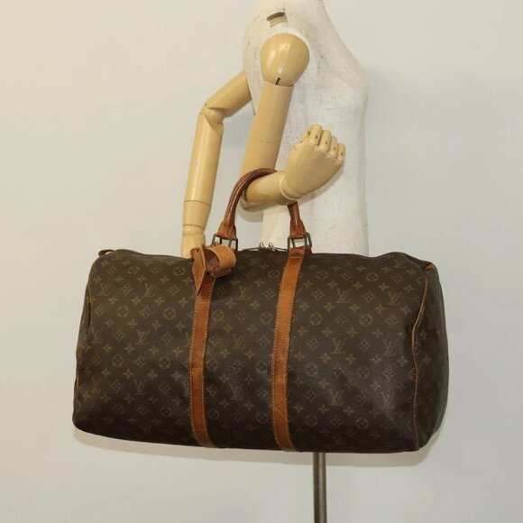 LOUIS VUITTON Monogram Keepall 55 Boston Bag M41424 LV Auth 134208 - Picture 3 of 16